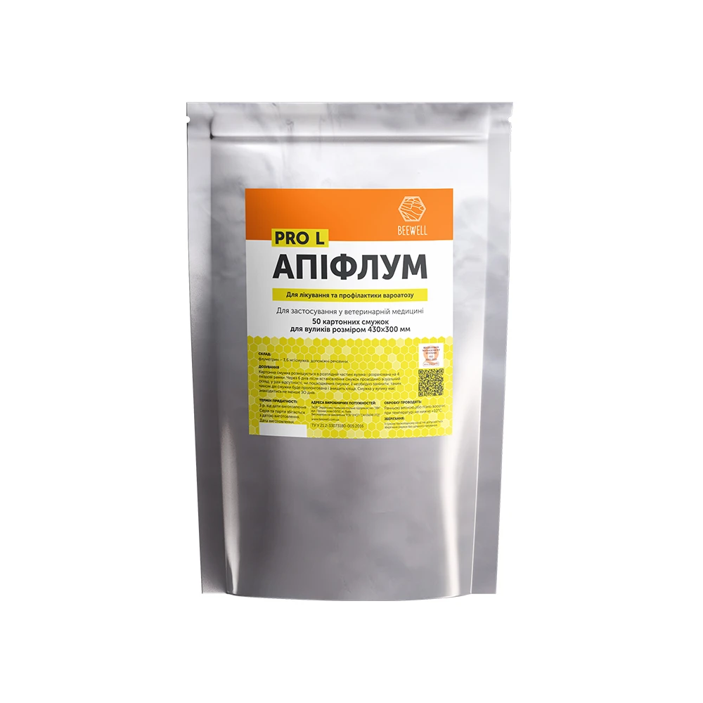 Лікування та профілактика вароатозу «Апіфлум» (для вуликів 430×300см) 50шт.